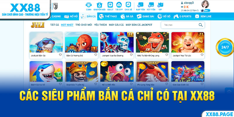 Các siêu phẩm bắn cá xx88