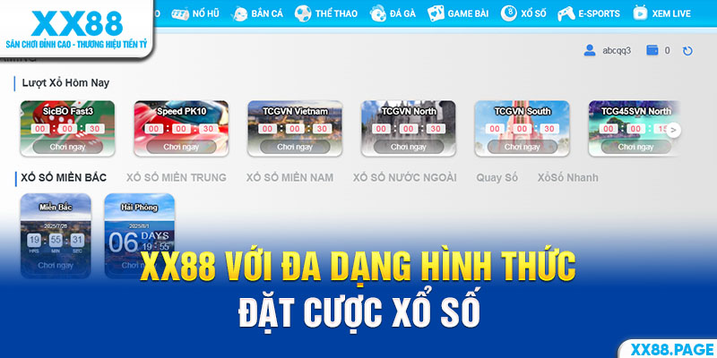 xổ số xx88 da dạng hình thức